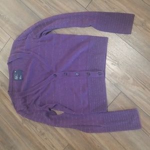 American Eagle Outfitters Purple Cardigan Medium